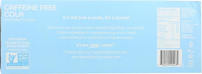 Zevia Caffeine Free Cola 12 Fl Oz (Pack of 10)