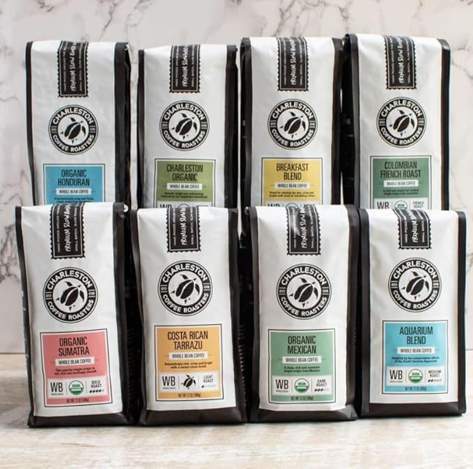 Charleston Coffee Roasters | Specialty Organic Ground Bag | Hand Picked Premium Slow Roast (Colombian French Bold Roast) 12oz