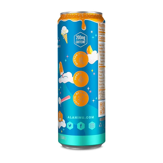 Alani Nu DREAM FLOAT Ice Sugar Free Low Calorie Energy Drinks | 200mg Caffeine | Antioxidants | Biotin B Vitamins | Zero Sugar | 15 Calories or Less | 12 Oz Cans | 24 Count