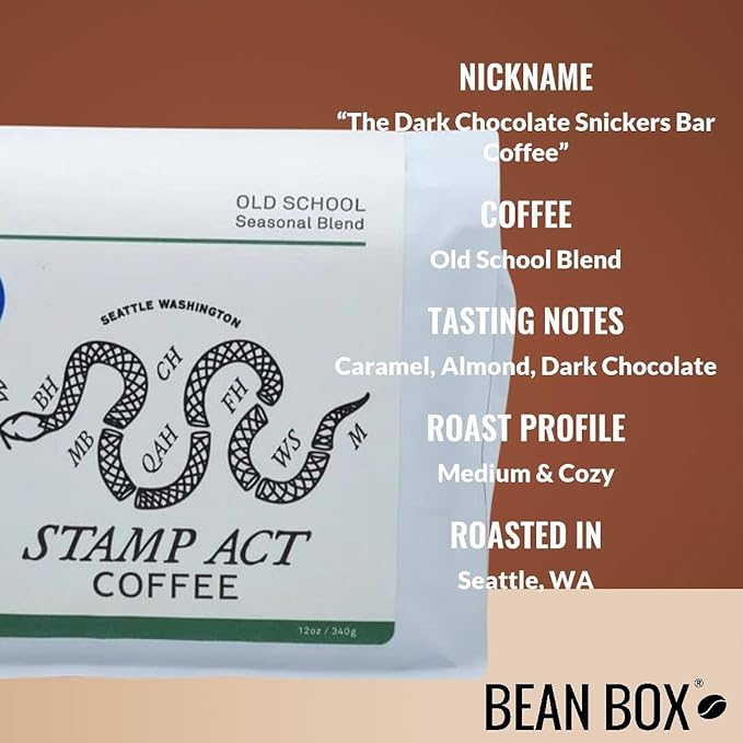 Old School Blend - Roasted by Stamp Act - Freshly Ground Coffee - 12 Ounce Bag