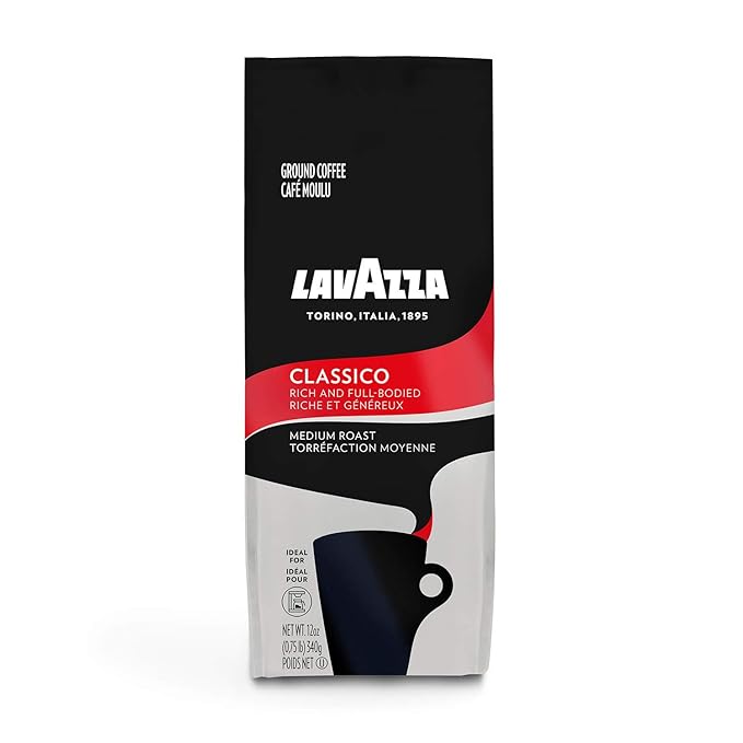 Lavazza Intenso and Classico Ground Coffee Blend 12-Ounce Bags (2 pack)