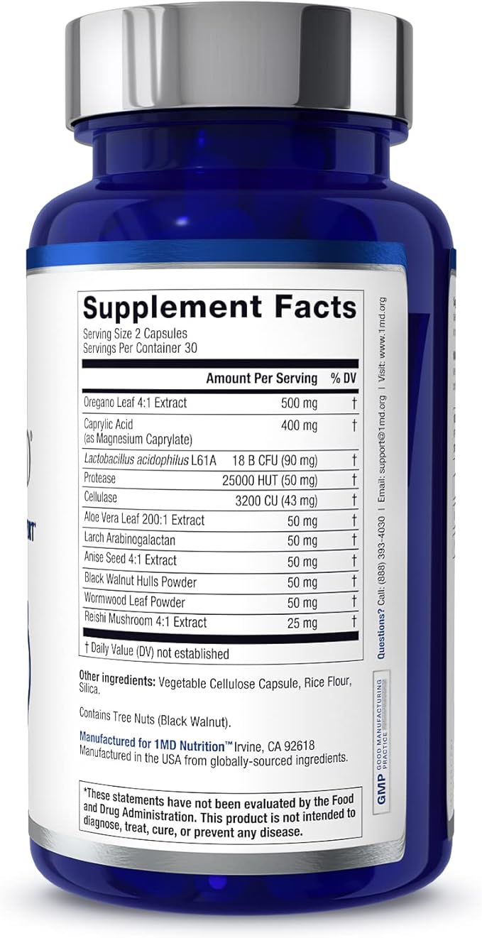 1MD Nutrition BalanceMD Vaginal Probiotics | Oregano &amp Caprylic Acid with Lactobacillus &amp Digestive Enzymes | Promotes Intestinal Flora Balance | 120 Capsules