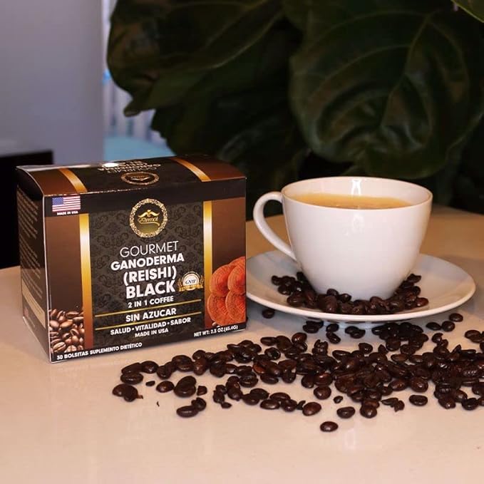 Eternal Gourmet Ganoderma (REISHI) Black Coffee 2 in1 Made in USA Cafe Negro con ganoderma Eternal Pack of 4