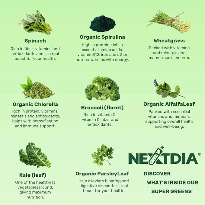 Super Greens Gummies Greens Superfood Powder Alternative w/Spirulina Chlorella Prebiotic Fiber Probiotic Fruit Veggie Daily Greens Vegetable for Digestive &amp Gut Health Immunity Focus 60 C