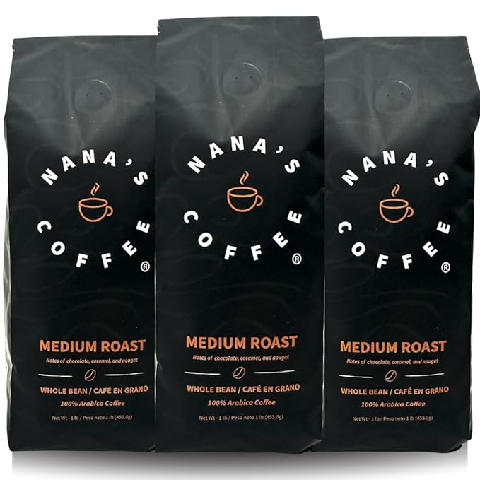 Nana's Coffee Premium Medium Roast Whole Bean Coffee 16 oz - Pack of 3