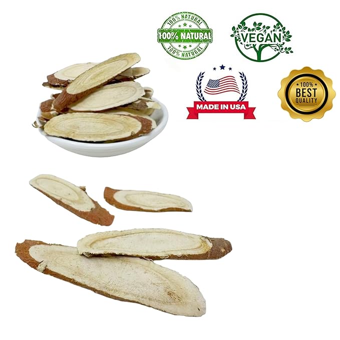 DABC OAK LAND 16OZ Licorice Root Slices Premium Natural Gan Cao Slice Root TeaExpectorant and cough relieving Traditional Chinese Herbal For Tea Baking Beverage Mix Pure Liquorice Flavor 大甘草片 La