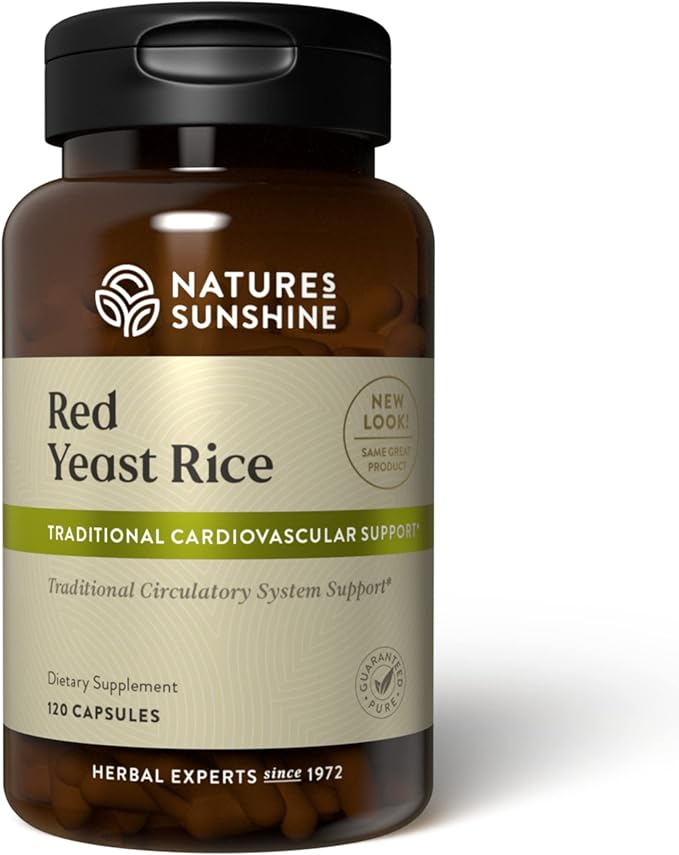 Nature's Sunshine Red Yeast Rice 120 Capsules Kosher | Helps Support The Production of Good Cholesterol in The Liver and Supports The Circulatory System