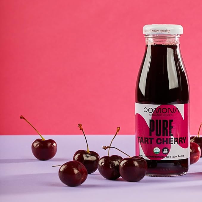 Pomona Organic Pure Tart Cherry Juice Cold Pressed Non-GMO No Sugar Added Not from Concentrate Gluten Free Kosher Certified Preservative Free8.4 Fl Oz (Pack of 12)