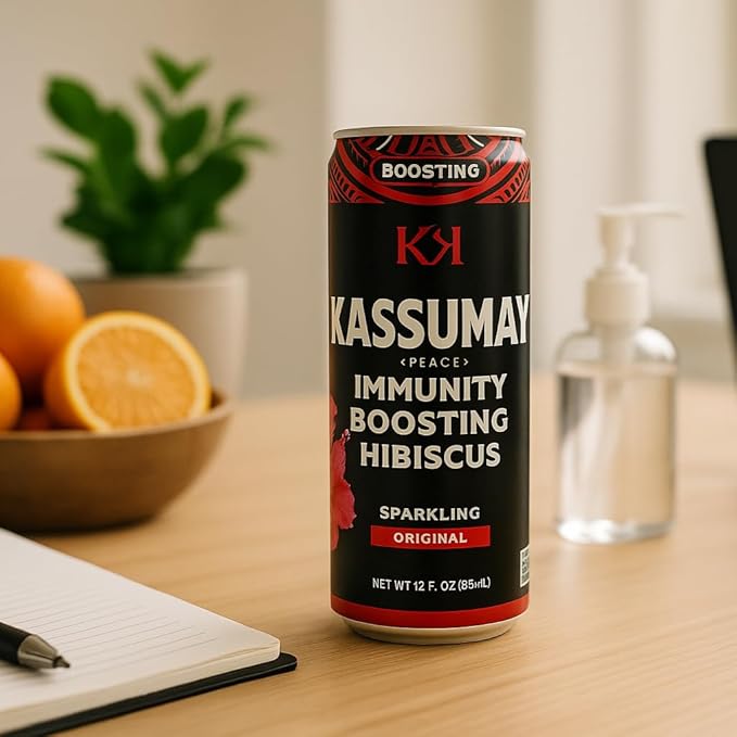 Kassumay Original Sparkling Hibiscus Drink – Premium Plant-Based Wellness Beverage | Immunity Boosting | Antioxidant-Rich | Low Sugar | No Added Sugar| 12 Pack – 12 fl oz Cans