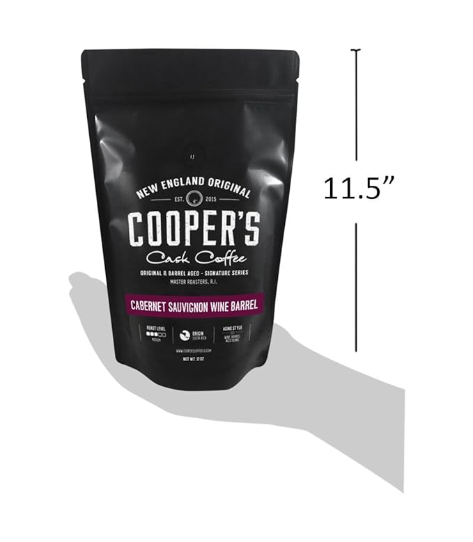 Cabernet Sauvignon Wine Barrel Aged Coffee | Costa Rica Beans Incredibly Complex &amp Smooth Roasted Fresh - Whole bean 12oz Bag
