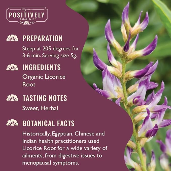 Organic Positively Botanicals Company Licorice Root Herbal Tea Loose Leaf Botanical 16 Ounce