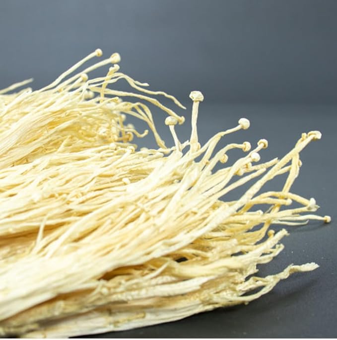 Organic Natural Pure Enoki Mushroom (flammulina velutipes) Enokitake Dried Bulk Herbs -(3.52 Ounce (100gram))