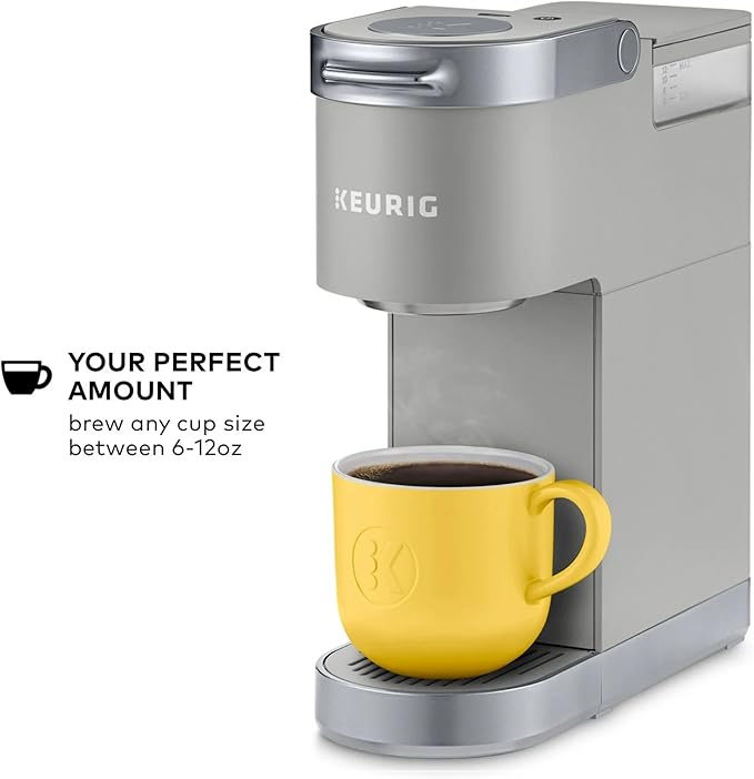 Keurig K-Mini Plus Single Serve Coffee Maker – Slim 5-Inch Design 6–12oz Brew Size Pod Storage &amp Cord Wrap – Gray (Renewed)