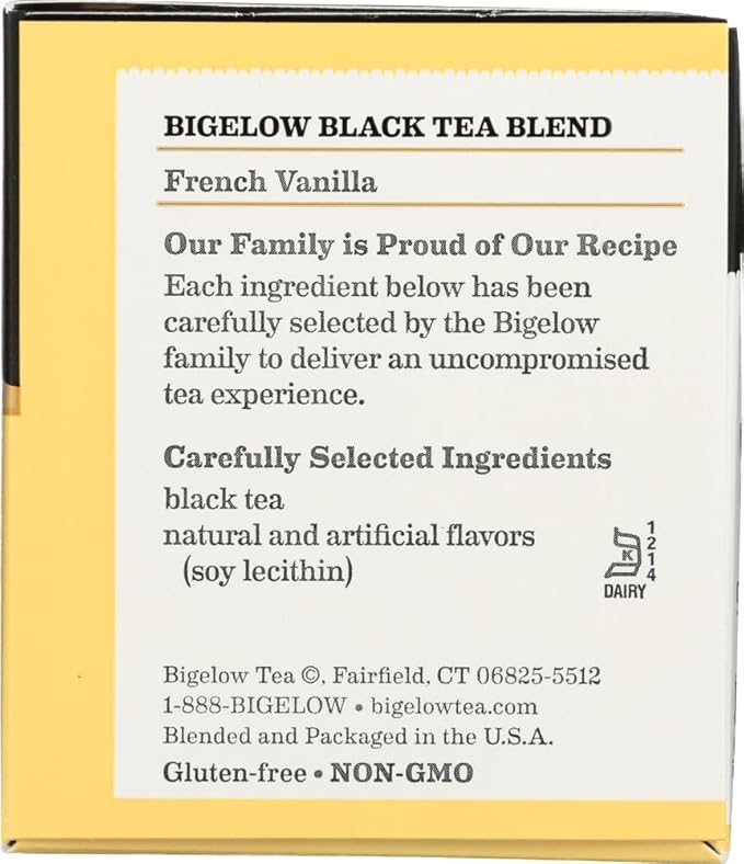 Bigelow French Vanilla Tea 1.28 OZ(Pack of 12) 12
