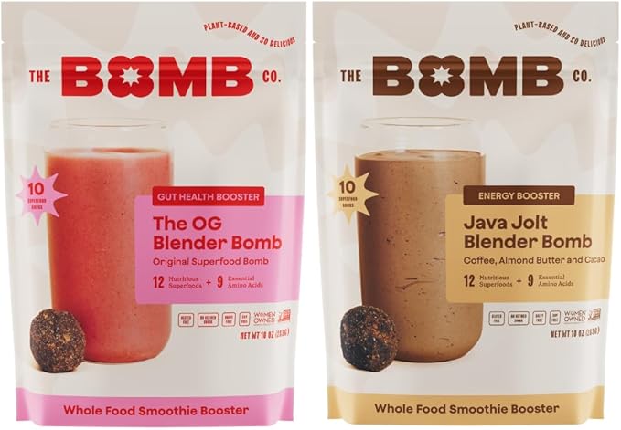 The Bomb Co. Blender Bomb The OG &amp Java Jolt High Fiber Smoothie Supplement With Superfoods &amp Amino Acids Smoothie Mix With Hemp Flax and Chia Seeds 20 Servings