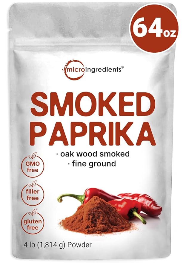 Smoked Paprika Powder 4 lb (64 oz) | Premium Spanish Source | Sweet &amp Smoky Flavor | Great for Marinades Meats &amp Dressings | Additive Free Non-GMO Bulk Supply