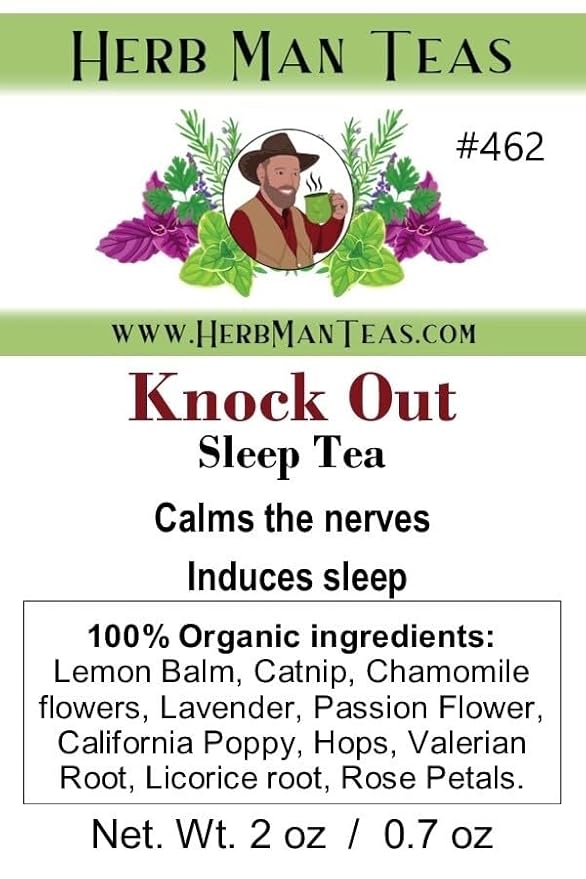 SLEEPING TEA - Knock-out blend with Valerian Root plus California Poppy and Hops for deep relaxation by master herbalist Khabir - Organic non GMO No additives