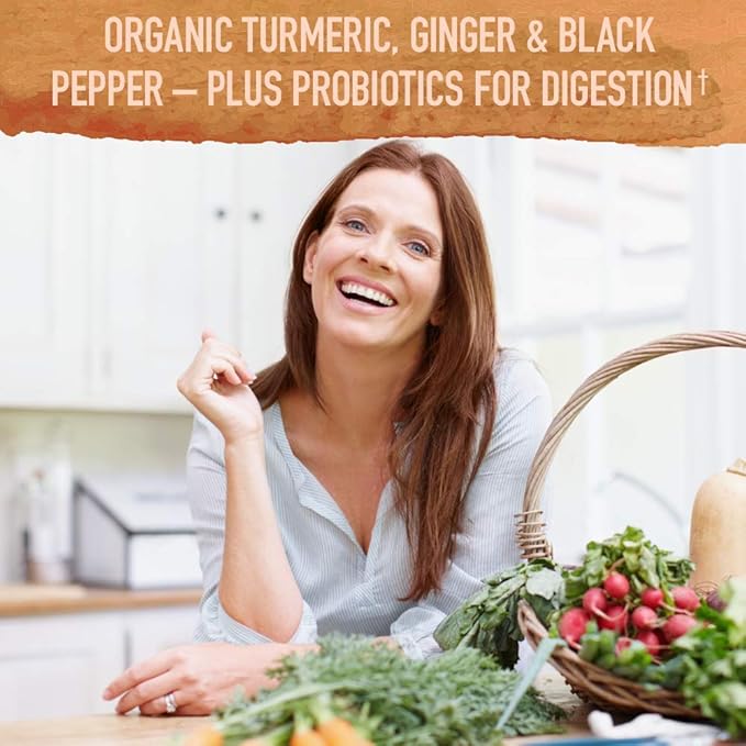 Garden of Life Organics Turmeric Booster Inflammatory Response Powder - 30 Servings 50mg Curcumin (95% Curcuminoids) &amp Probiotics Organic Non-GMO Vegan &amp Gluten Free Herbal Supplements