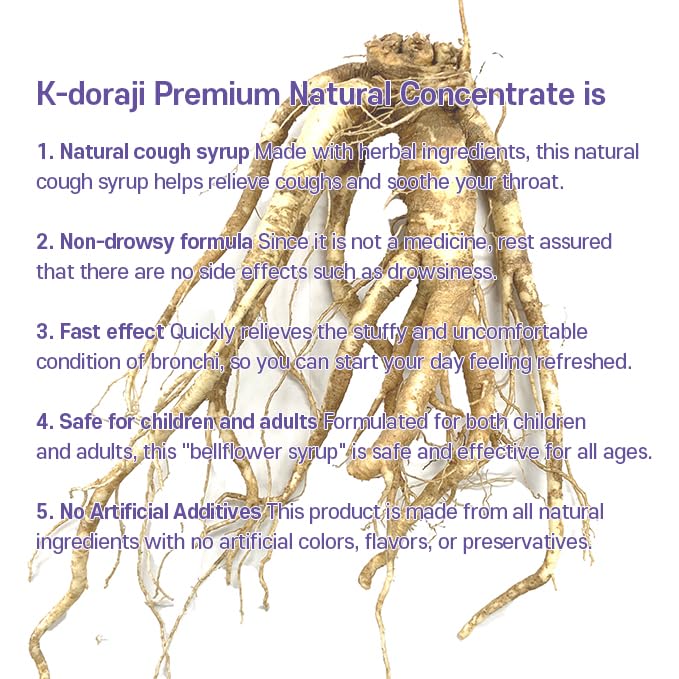 K-doraji Doraji Yackchung Premium Natural Tea Concentrate 220ml -100% Bellflower Root Extract Sore Throat Sugar Free Caffeine Free Artificial Chemicals Free