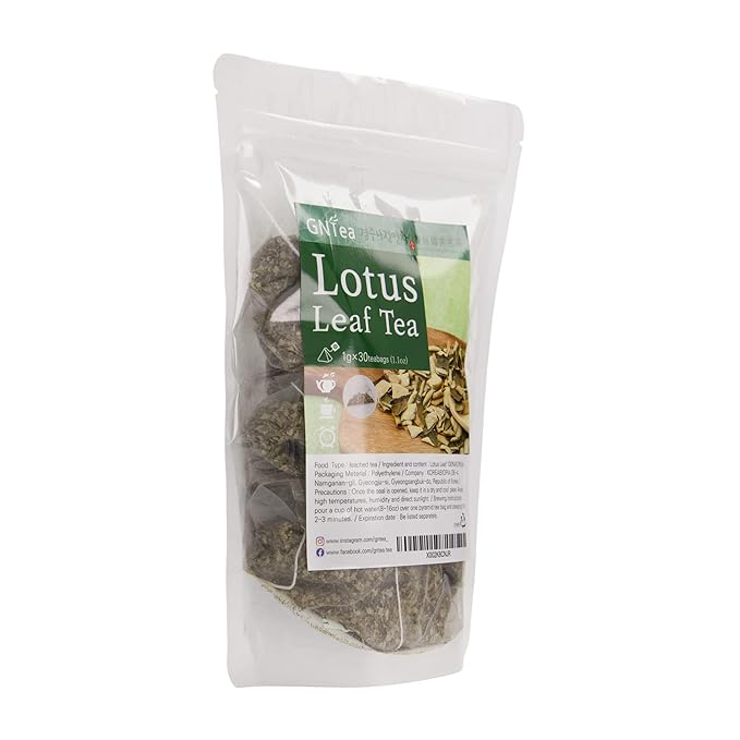[GNTea] Vegan Lotus Leaf tea 30 teabags (pack of 1) 1.06oz Triangle teabag (PLA) Handmade Roasting Leached tea