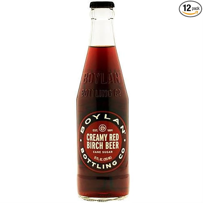 Boylan Soda Creamy Red Birch Beer 12 Fl Oz (12 Glass Bottles)