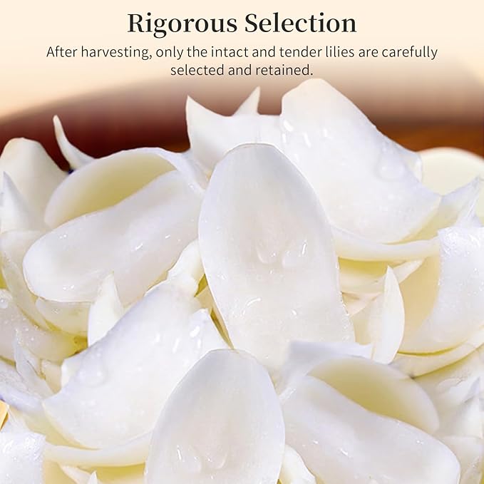 Wanhua Hall Dried lily Bulb Tea Bai He 8.5oz/240g (120g*2) Lily Bulb Pure Natural Dried Lily Buds for Cooking Chinese Sulfur-Free Food Making Porridge百合干 龙牙百合 百合