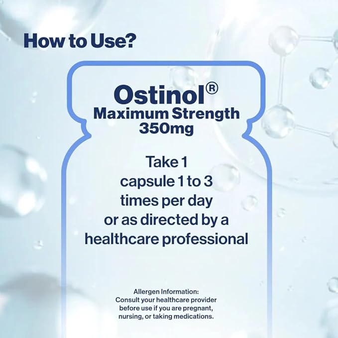 ZyCal Bioceuticals Ostinol(TM) 350 Bone &amp Joint Supplement with 350mg of Cyplexinol® Bio-Active Protein Complex - for Moderate Bone Loss &amp Moderate Joint Disfunction - 30 ct Capsules