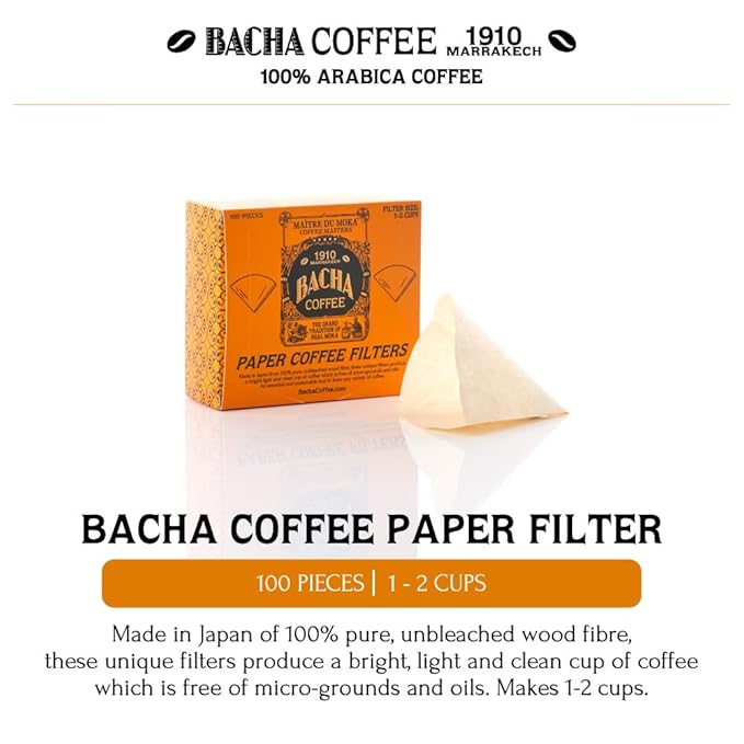 Bacha Coffee | Elephant Queen Fine Blended Coffee Autograph Collection 100% Arabica Specialty Coffee Ground Beans Medium Dark Roast 250g &amp 100% Natural Unbleached Wood Fibre Paper Filters Sm