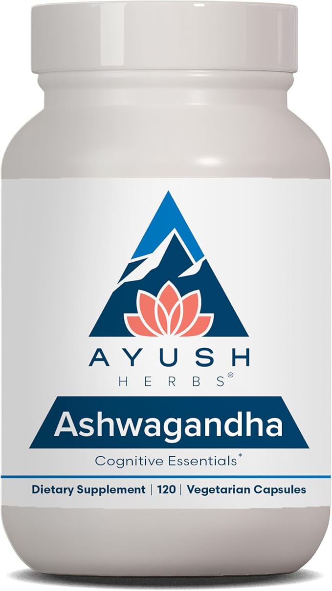 Ayush Herbs Ashwagandha Capsules - Ashwagandha for Men &amp Women Ashwagandha Supplements Pure Ashwagandha Root Powder for Stress 500mg per Pill - 120 Vegetarian Caplets (1 Count)