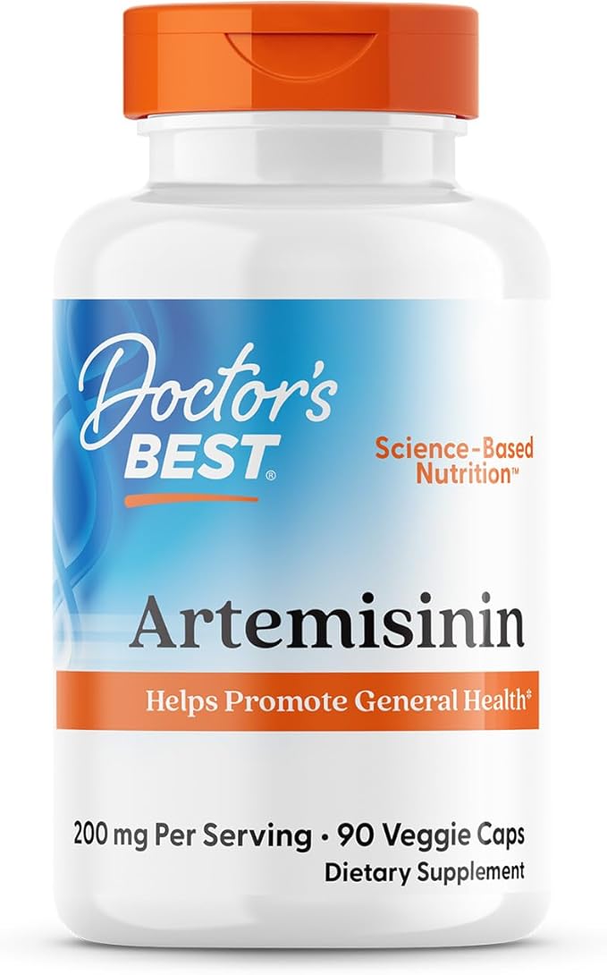 Doctor's Best Artemisinin Supplement for Men &amp Women - Sourced from Sweet Wormwood Herb Artemisia Annua Capsules 200 mg per Serving Natural Immune Health Support for Adults - 90 Ct Veg Caps