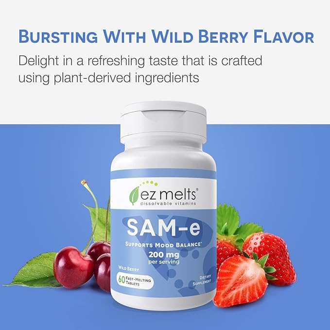 EZ Melts Dissolvable SAM-e Supplement 200 mg Sugar-Free 1-Month Supply - 1 Pack