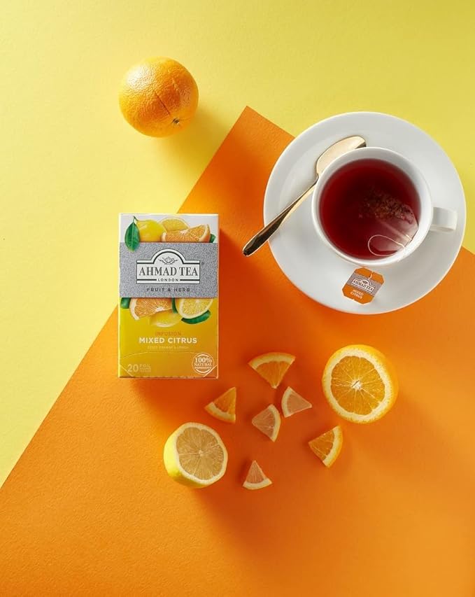 Ahmad Herbal Tea Variety Pack with Mixed Citrus Peppermint and Lemon Mixed Berries &amp Hibiscus Camomile &amp Lemongrass Wild Strawberry &amp Blackcurrant 20 bags each (Pack of 6)