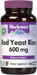Bluebonnet Nutrition Red Yeast Rice 600 mg Heart Health* Non-GMO Vegan Kosher Certified Gluten-Free Soy-Free Dairy-Free 120 Vegetable Capsules 120 Servings