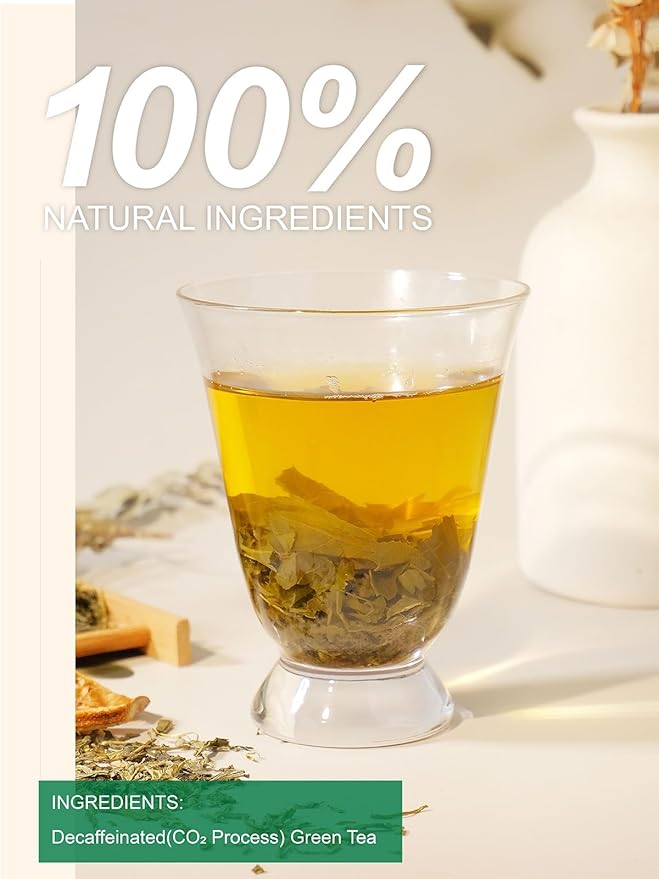 TeeLux Decaf Green Tea CO2 Decaffeinated Green Tea Loose leaf Delicate &amp Smooth Flavor 7oz