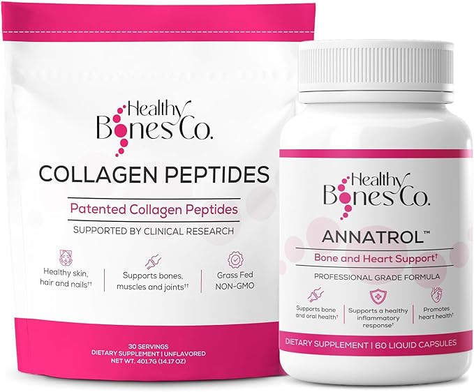 Annatrol Bone Support &amp FORTIBONE Collagen Peptides w/FORTIGEL VERISOL and TENDOFORTE – Complete Bone Joint Skin Hair &amp Nails Support