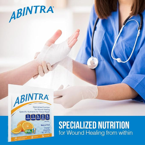 ABINTRA Specialized Nutrition for Wound Healing Includes L-Arginine Orange Flavor 6 Packets 27g Each