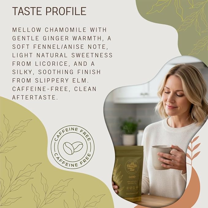 GERD Relief Herbal Tea: 8-Digestive Herb Blend Natural Acid Reflux &amp Heartburn Aid Pre/Post Meal Support 3oz with 35 Bags