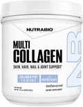 NutraBio Multi Collagen Powder - Hydrolyzed Collagen Peptides for Glowing Hair &amp Skin - Grass-Fed - Collagen Powder for Women and Men - 40 Servings