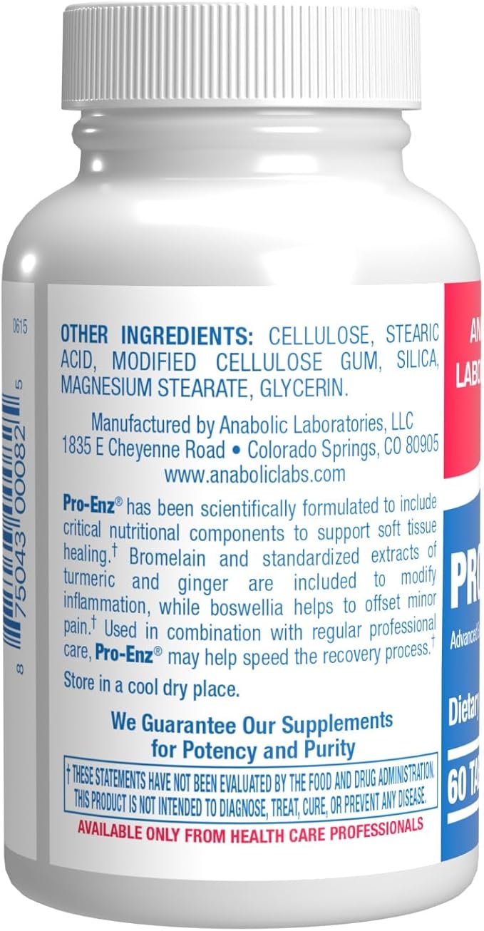 Pro ENZ Joint Support Supplement - Clinical Formula Turmeric Boswellia Supplement for Joint &amp Cartilage Mobility and Comfort Support Plus Eicosanoid Management with Proteolytic Enzymes (60 Tablets