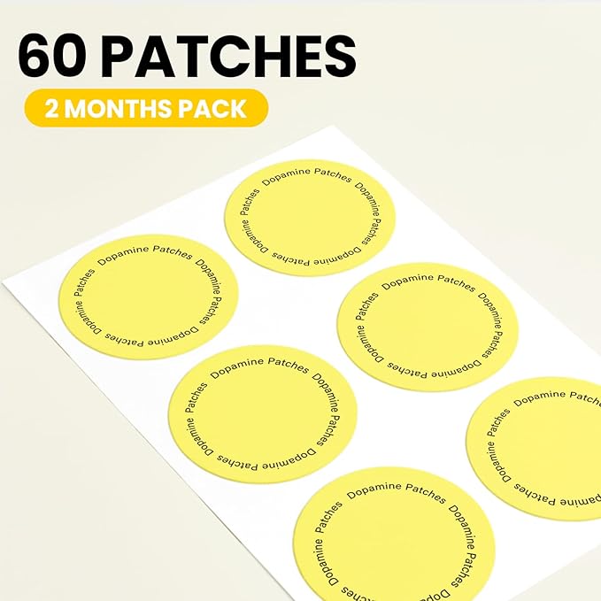 Dopamine Patches Extra Strength 60 Count: Mood Boost Patches for Daily Mental Wellness - Supports Dopamine &amp Serotonin Balance for Men Women 2Months Pack