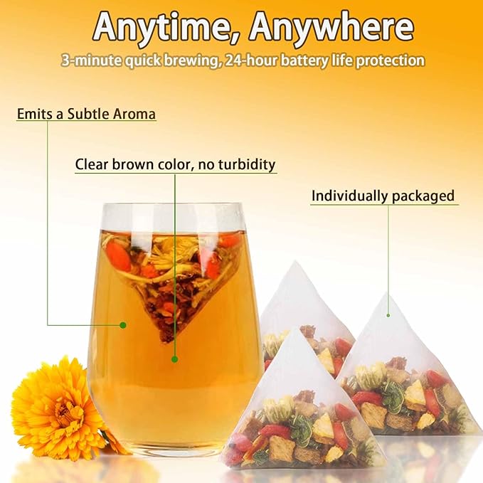 Goji Berry Chrysanthemum Tea Dandelion Wolfberry Tea for Liver Health Liver Detox Clear the Liver and Improve Eyesight 150g(1box15 Bags) (2)
