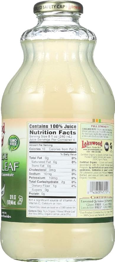 Lakewood Whole Leaf Aloe Juice OG2 32 oz. (Pack of 3)