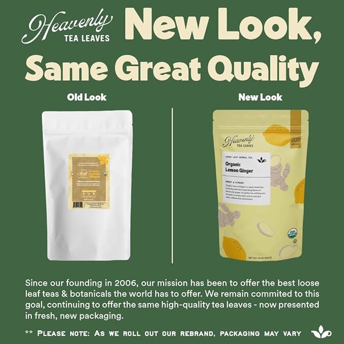 Heavenly Tea Leaves Organic Moringa Bulk Loose Leaf Herbal Tea 1 Lb. (Approx. 200 Servings) - Green Superfood Nutrient Dense Plant Protein Rich in Antioxidants and Immune Vitamin