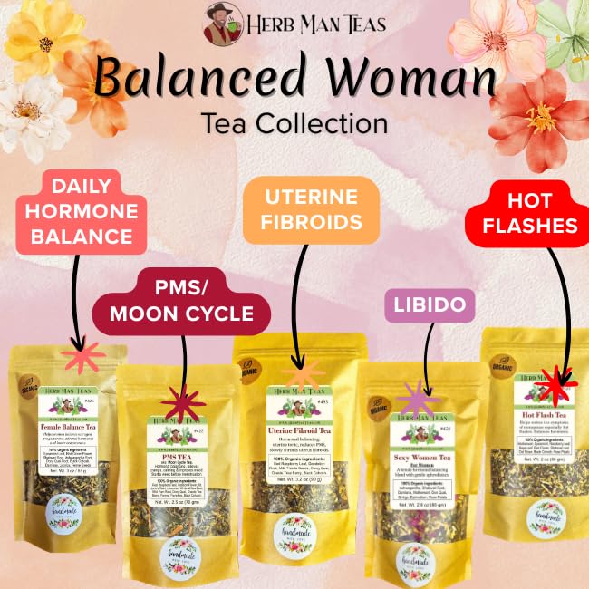 FEMALE HORMONE BALANCE TEA - Balances female and adrenal hormones formulated by master herbalist Khabir -100% Organic Non-GMO
