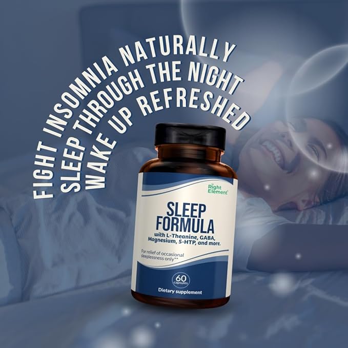 Sleep Formula with L-Theanine GABA Magnesium 5-HTP and More (1-Pack)
