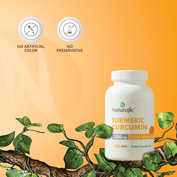 Turmeric Curcumin with Piperine Capsules - 500mg per Capsule120 Count - Supplement with Black Pepper for Enhanced Absorption Non-GMO Gluten-Free