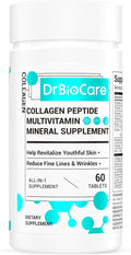 DrBioCare Collagen Peptides for Women Beauty Vitamin &amp Mineral SupplementContains Vitamin D3 Probiotics for Women &amp Collagen PeptidesVitamin B ComplexVitamin E 60 Tablets