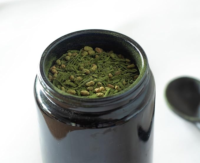 Breakaway Matcha: Genmaicha Green Tea With Toasted Brown Rice &amp Matcha - Green Kokoro - Low Caffiene - 100g (20 Servings) - Made in Japan