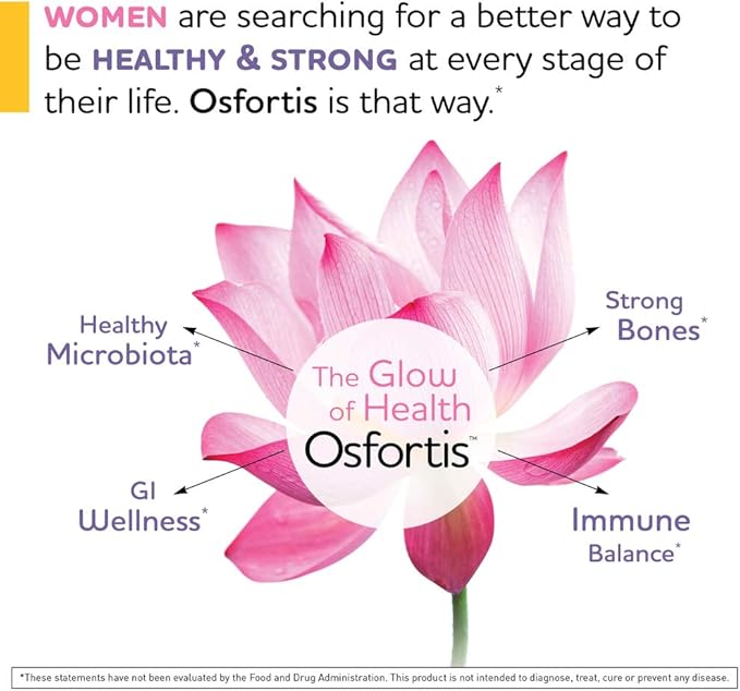 BioGaia Osfortis Women’s Probiotic for Strong Bones Immune Balance &amp GI Wellness Contains L. reuteri 6475 60 Capsules 1 Pack