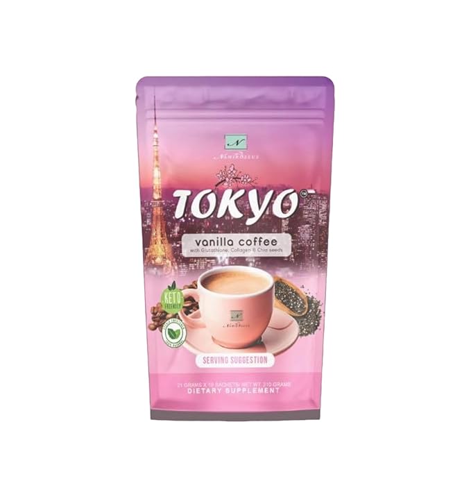 Generic 10 Sachets Namiro-seus Tokyo Vanilla Coffee with Glutathione Collagen and Chia Seeds